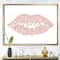 Designart - fashion Glam Lips on Gold II - Posh & Luxe Canvas in Gold Frame